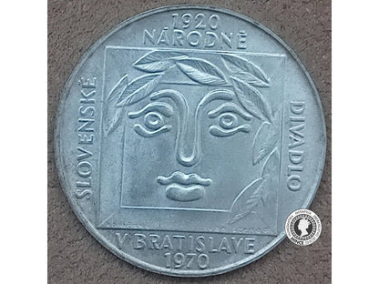 Strieborná minca 25kcs / 1970 - SND Bratislava  - kvalita BK 0/0