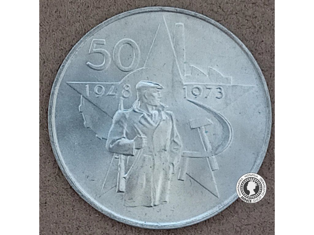 Strieborná minca 50kcs / 1973 - Unor 1948 - kvalita BK 0/0